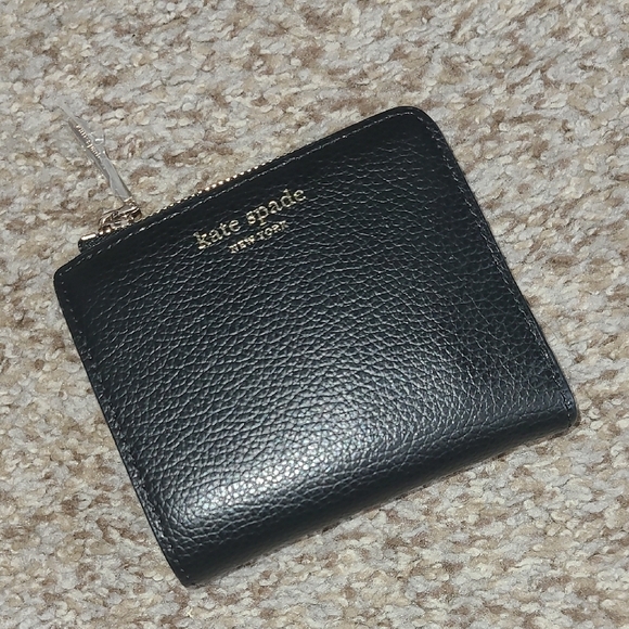 NWOT Kate Spade Black Pebbled Leather Wallet - Picture 1 of 8